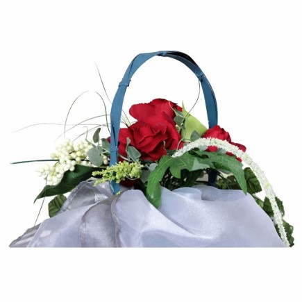 Bouquet de Fleurs en Soie Rouge – 30 cm