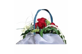 Bouquet de Fleurs en Soie Rouge – 30 cm