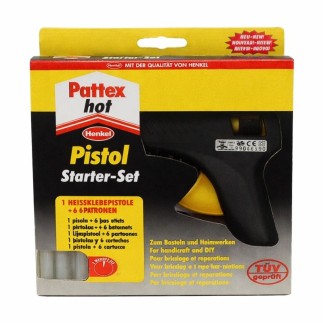 Pistolet à colle Pattex avec 6 bâtons de colle