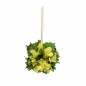 Decorative Yellow Artificial Flower Ball with Ribbon – 25 × 14 cm