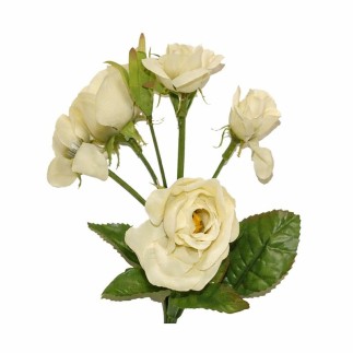 Roos van zijde – bosje – wit – 80 cm
