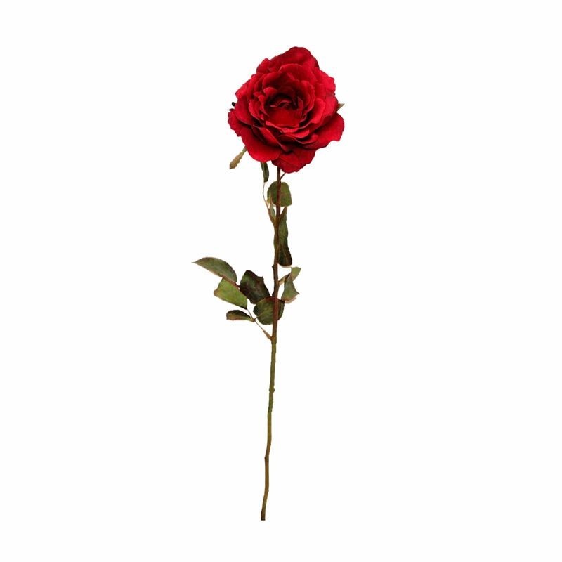 Rose en soie – rouge – 70 cm