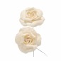 Roos van papier – ecru – 10 cm – 2 stuks