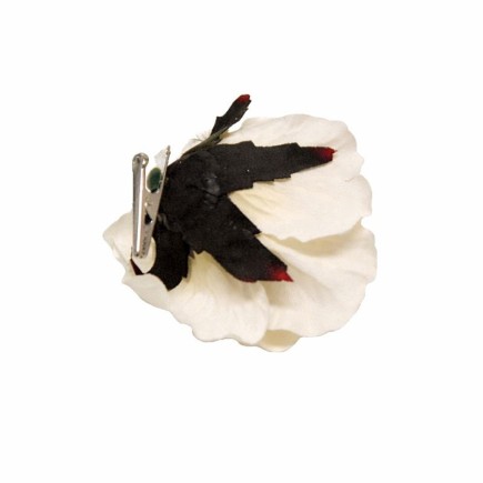 Silk rose with clip – white – 11 cm – set of 2