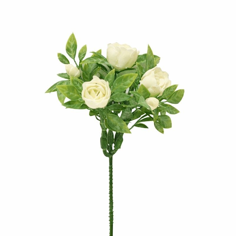 Petit bouquet de roses – blanc – 20 cm