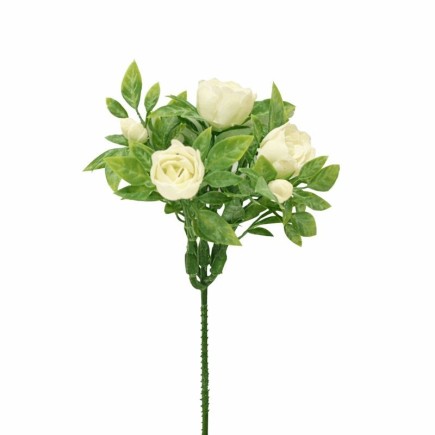 Small rose bunch – white – 20 cm