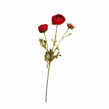 Ranunculus made of synthetic silk – burgundy red – 65 cm