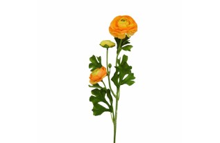 Renoncule en soie orange – 62 cm