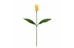 Silk tulip with leaves – yellow – 65 cm