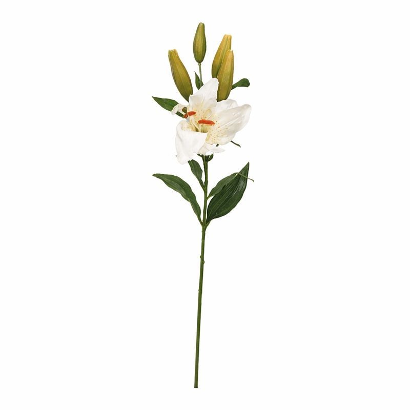 Lys en soie – blanc – 80 cm