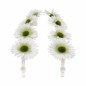 Daisy garland made of silk – white – decorative – set of 8