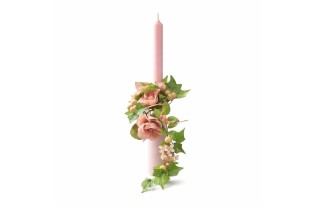 Rose and Berry Wreath for Candle or Bottle – Soft Pink Accent