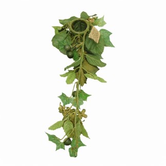 Krans van rozen en bessen voor kaars of fles – groen – Ø 25 mm