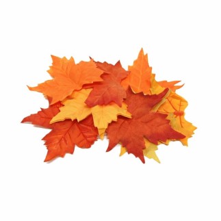 Feuilles d’automne en soie – couleurs assorties – lot de 12