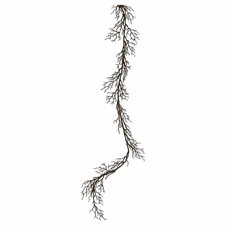 Decoratieve tak met zijtakken – zwart met gekleurde glitters – 110 cm