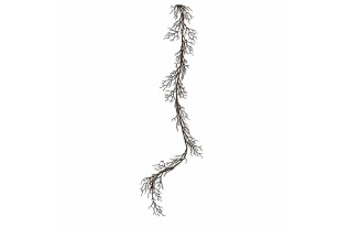 Decoratieve tak met zijtakken – zwart met gekleurde glitters – 110 cm