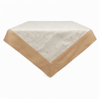 Nappe en coton à pois – brun clair – 150 × 150 cm