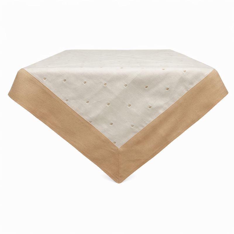 Nappe en coton à pois – brun clair – 150 × 150 cm