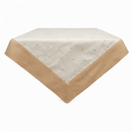 Nappe en coton à pois – brun clair – 150 × 150 cm