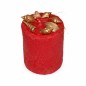 Bougie avec coquillages dorés – Medici Red – 7,5 × 7,5 cm