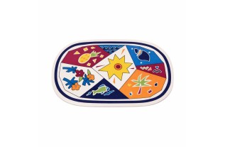 Sets de table brillants arrondis motif abstrait 30 × 45 cm – Lot de 4