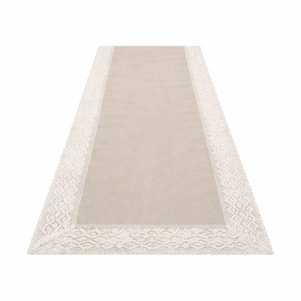 Chemin de Table Eva – Rectangulaire avec Finition Lin et Dentelle