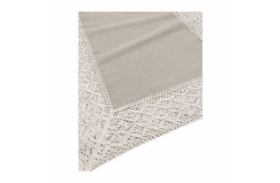 Table Runner Eva – Rectangular with Linen Look & Lace Edge