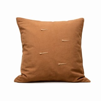 Housse de coussin décorative marron clair à fils épais 40 × 40 cm