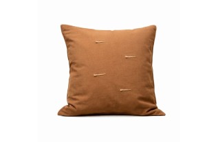 Decorative cushion cover light brown with coarse thread design 40 × 40 cm