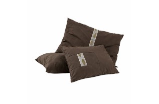 Set de 3 coussins décoratifs vert foncé avec liseré doré