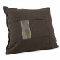 Set de 3 coussins décoratifs vert foncé avec liseré doré