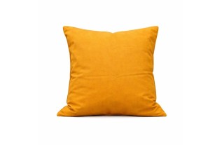Housse de coussin décorative en coton jaune-orangé 40 × 40 cm