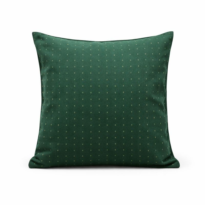Housse de coussin décoratif points couleur vert 60 x 60 cm