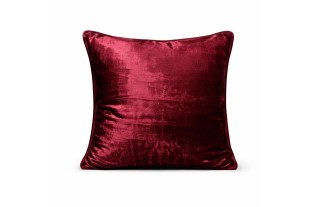 Housse de coussin décorative en velours bordeaux 40 × 40 cm