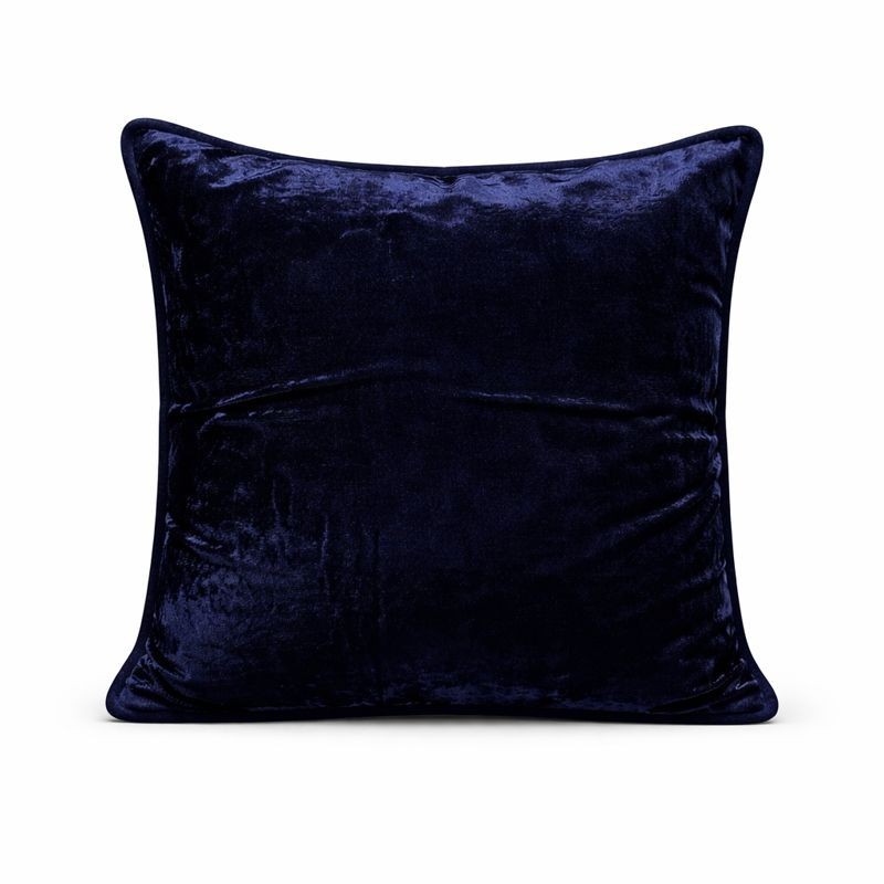 Housse de coussin décorative en velours bleu 40 × 40 cm