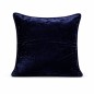 Housse de coussin décorative en velours bleu 40 × 40 cm