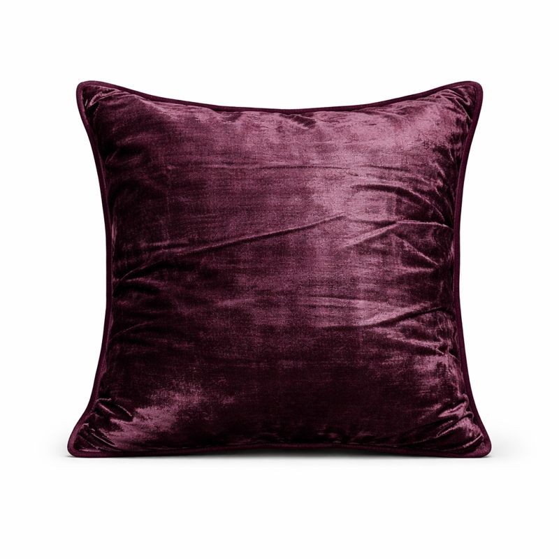 Aubergine velvet decorative cushion cover 40 × 40 cm