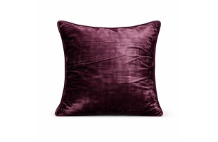 Housse de coussin décorative en velours aubergine 40 × 40 cm
