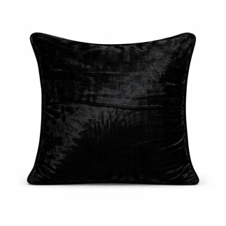 Black velvet decorative cushion cover 40 × 40 cm