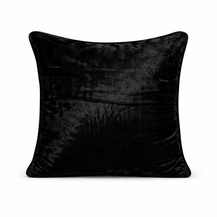 Housse de coussin décorative en velours noir 40 × 40 cm
