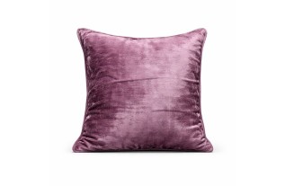 Housse de coussin décorative en velours rose avec perles 40 × 40 cm