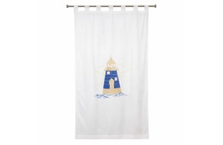 Gordijn met vuurtoren design ophanging met lussen 105 x 238 cm