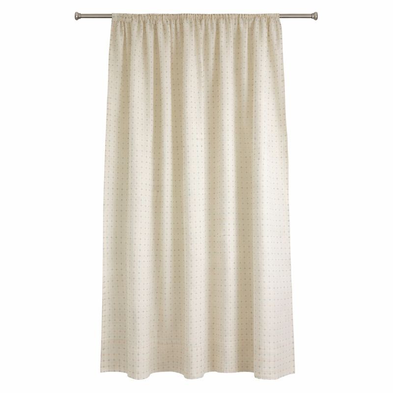 Curtain white with red/blue crosses Height 150 1 piece