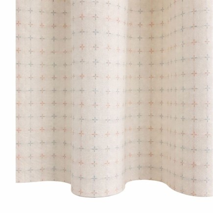 Rideau blanc avec croix rouges/bleues Hauteur 150 1 pièce