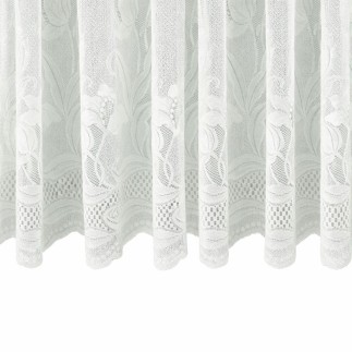 White net curtain with floral border Height 140 cm Width 0,75 cm