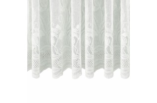 Rideau voilage blanc avec bord fleuri Hauteur 140 cm Largeur 0,75 cm.