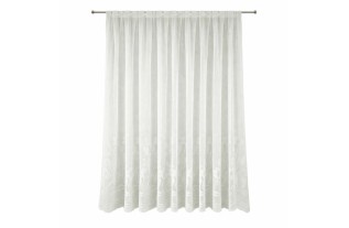 Vitrage wit met bloemen rand Hoogte 140 cm Breedte 107 cm