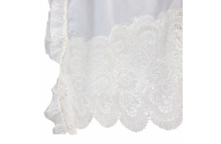 Store à Voile Écru avec Arc Élégant, Volants et Dentelle