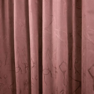 Brown Curtain with Dancing Figure Motif