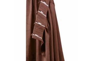 Rideau Brun avec Motif de Figures Dansantes